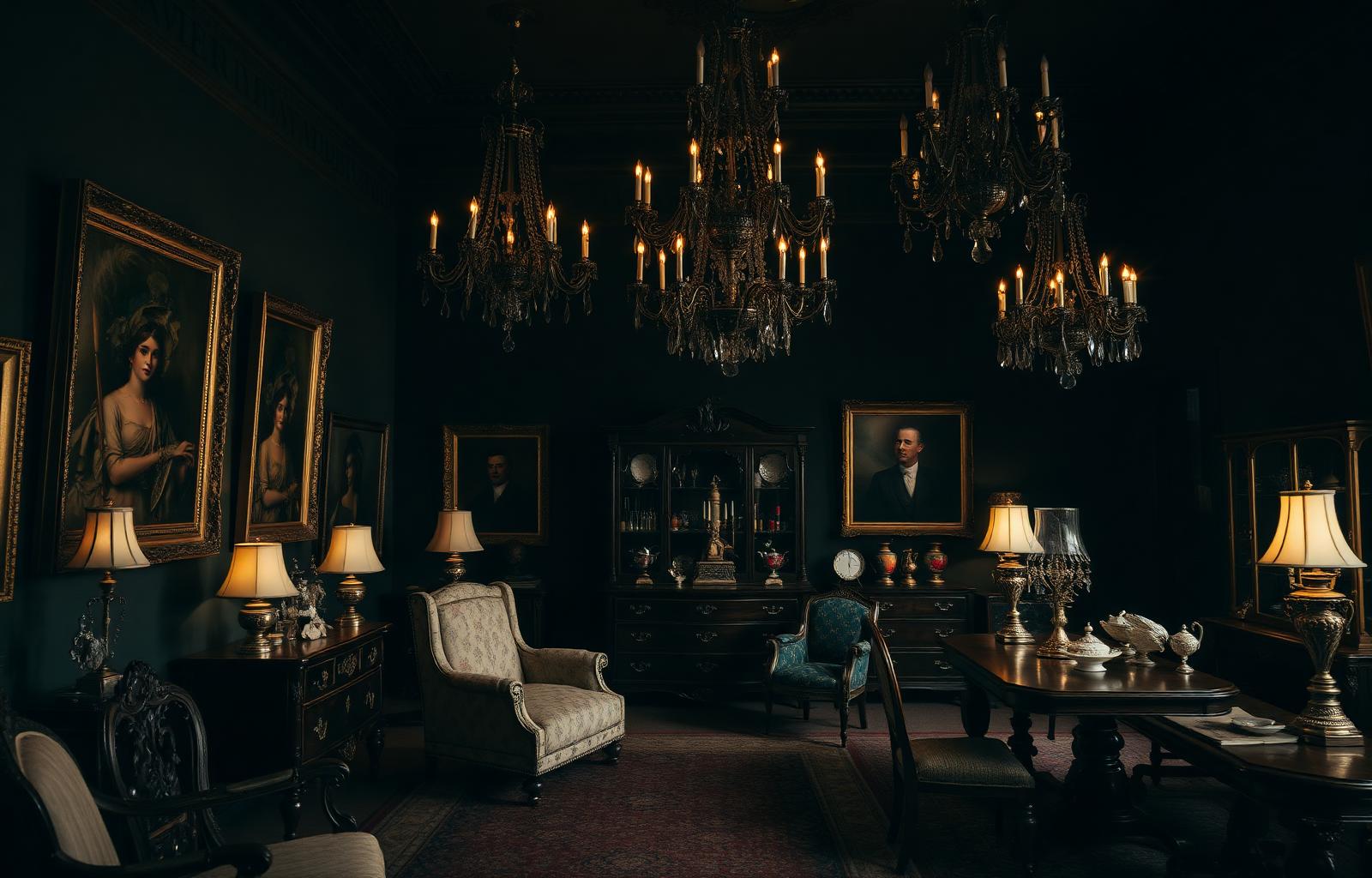 Estate antiques and chandeliers